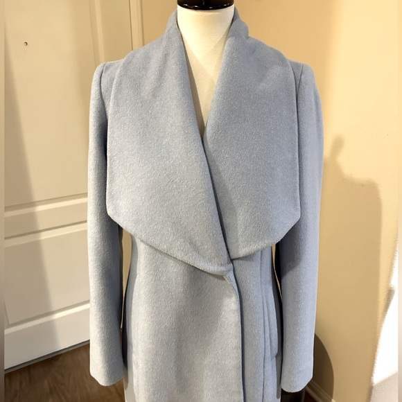 Cole Haan Powder Blue Wool Coat - Picture 8 of 17